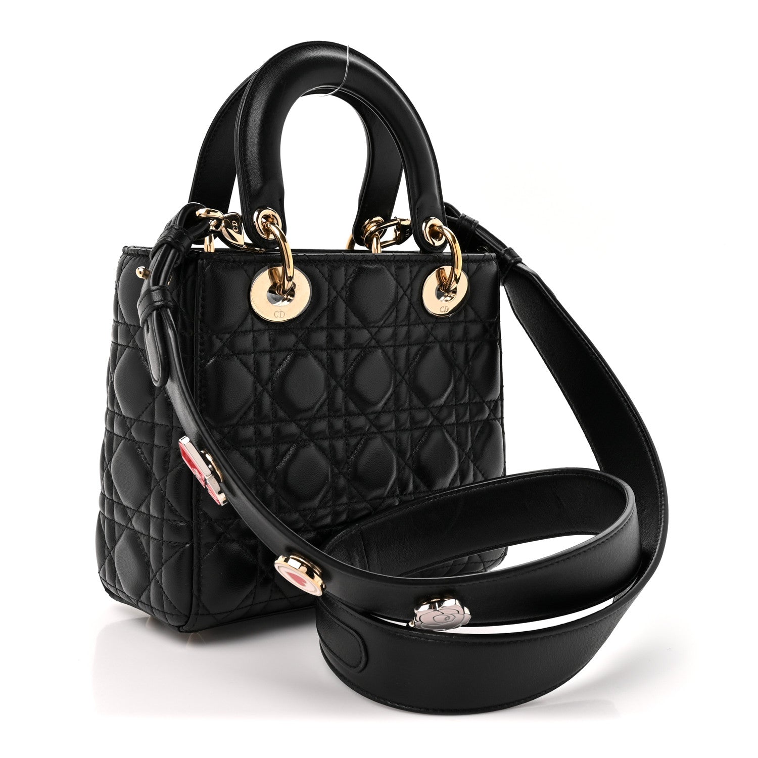 Christian Dior Lambskin Cannage Small Lucky Badges My Lady Dior Black 3 of 13
