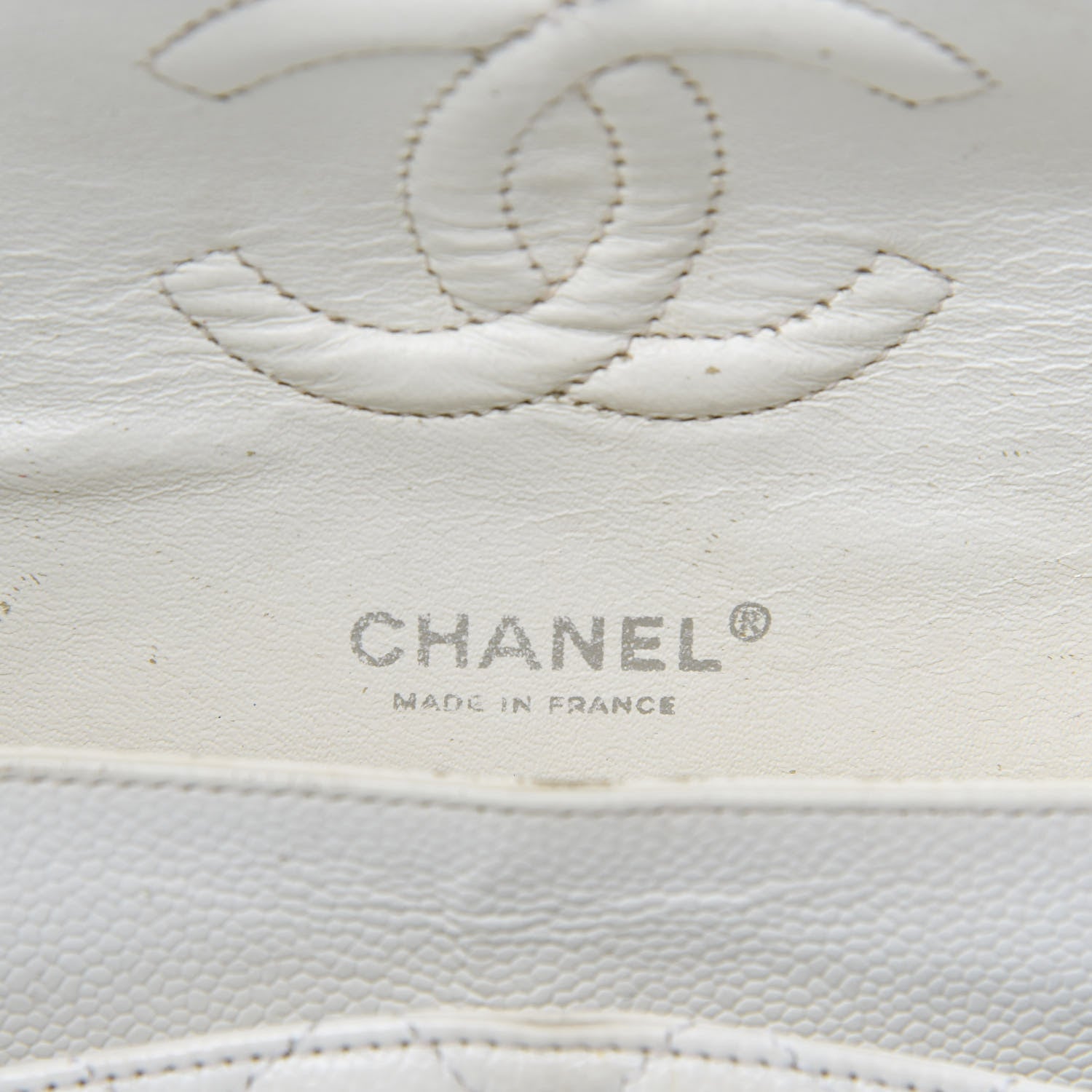 Chanel Caviar Quilted Medium Double Flap White 21 of 24