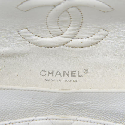 Chanel Caviar Quilted Medium Double Flap White 21 of 24