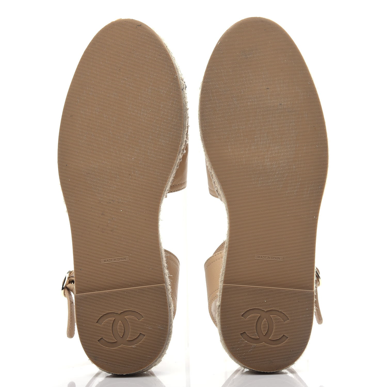 Chanel Lambskin CC Espadrilles 36 Beige Black 6 of 11