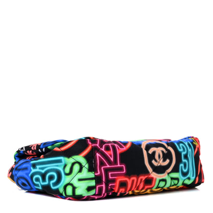 Chanel Fabric Printed Medium Chanel 19 Flap Black Multicolor 3 of 8