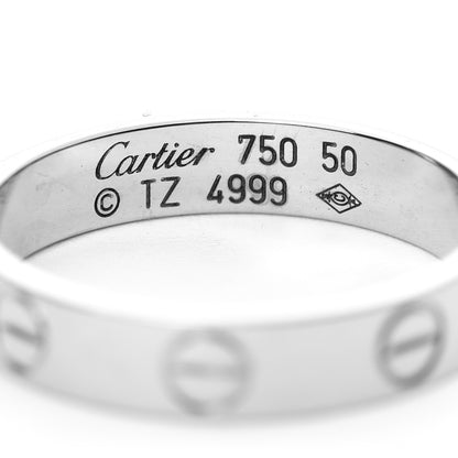 Cartier 18K White Gold 3.5mm LOVE Wedding Band Ring 50 5.25 4 of 4