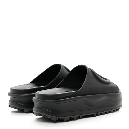 Gucci Soft Rubber Womens Interlocking G Platform 42mm Slide Sandals 39 Black 4 of 7