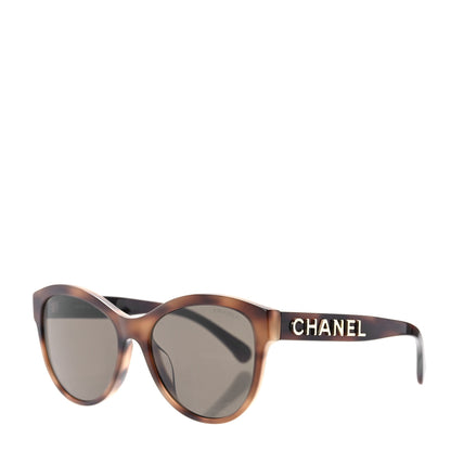 Chanel Acetate Pantos Logo Sunglasses 5458 Tortoise Brown 1 of 7