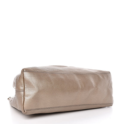 Gucci Metallic Pebbled Calfskin Medium Soho Chain Shoulder Bag Golden Beige 4 of 10