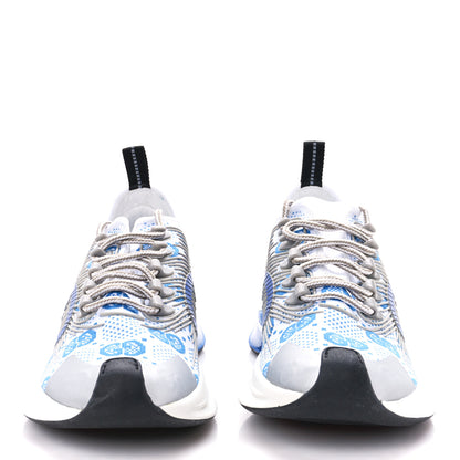 Gucci Technical Knit Fabric Waves GG Monogram Womens Gucci Run Sneakers 37 Great White Bright Splash Thunder Grey Sky 2 of 9
