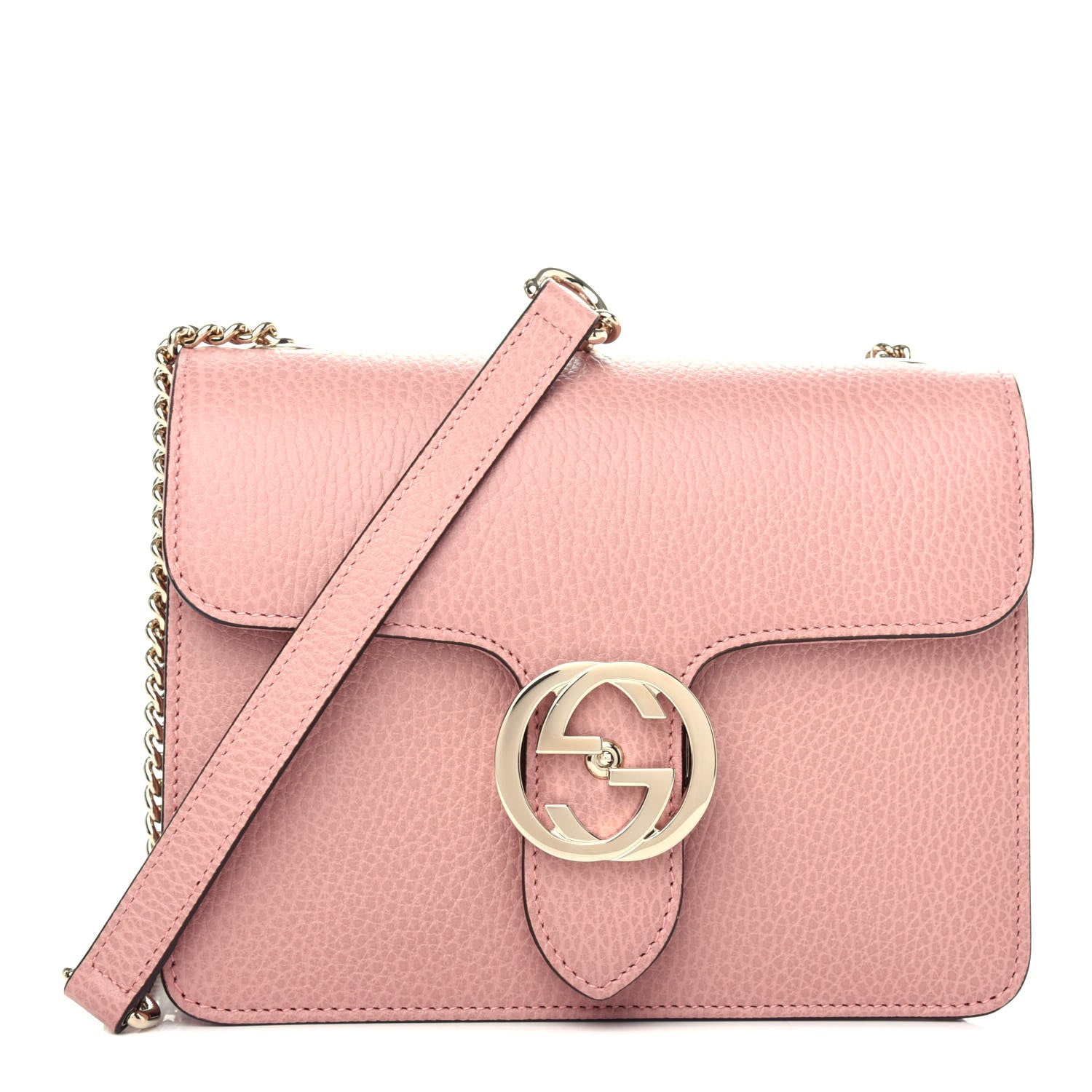 Gucci Dollar Calfskin Small Interlocking G Shoulder Bag Soft Pink 1 of 10