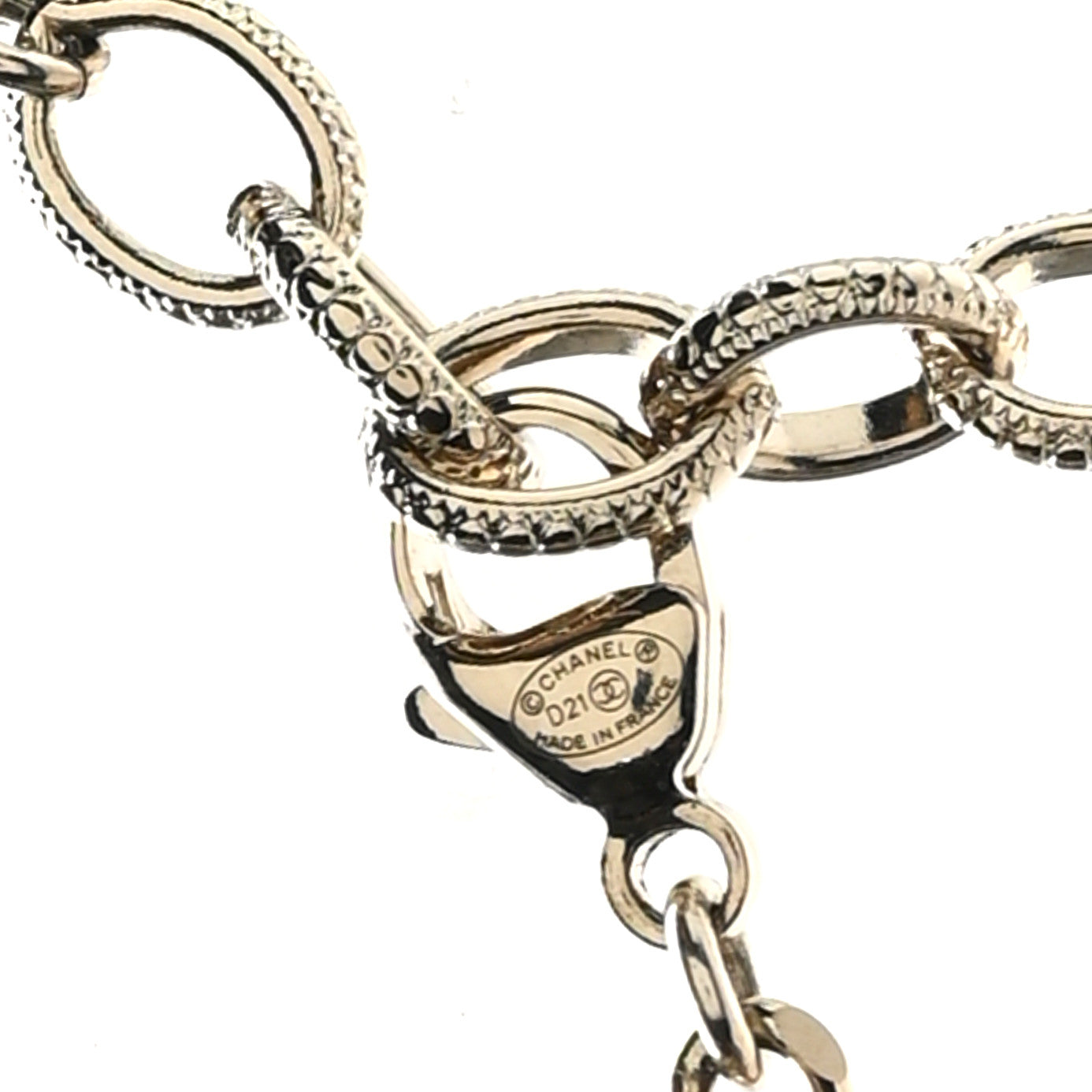 Chanel Metal Resin Enamel Crystal CC Necklace Gold Black White 5 of 6