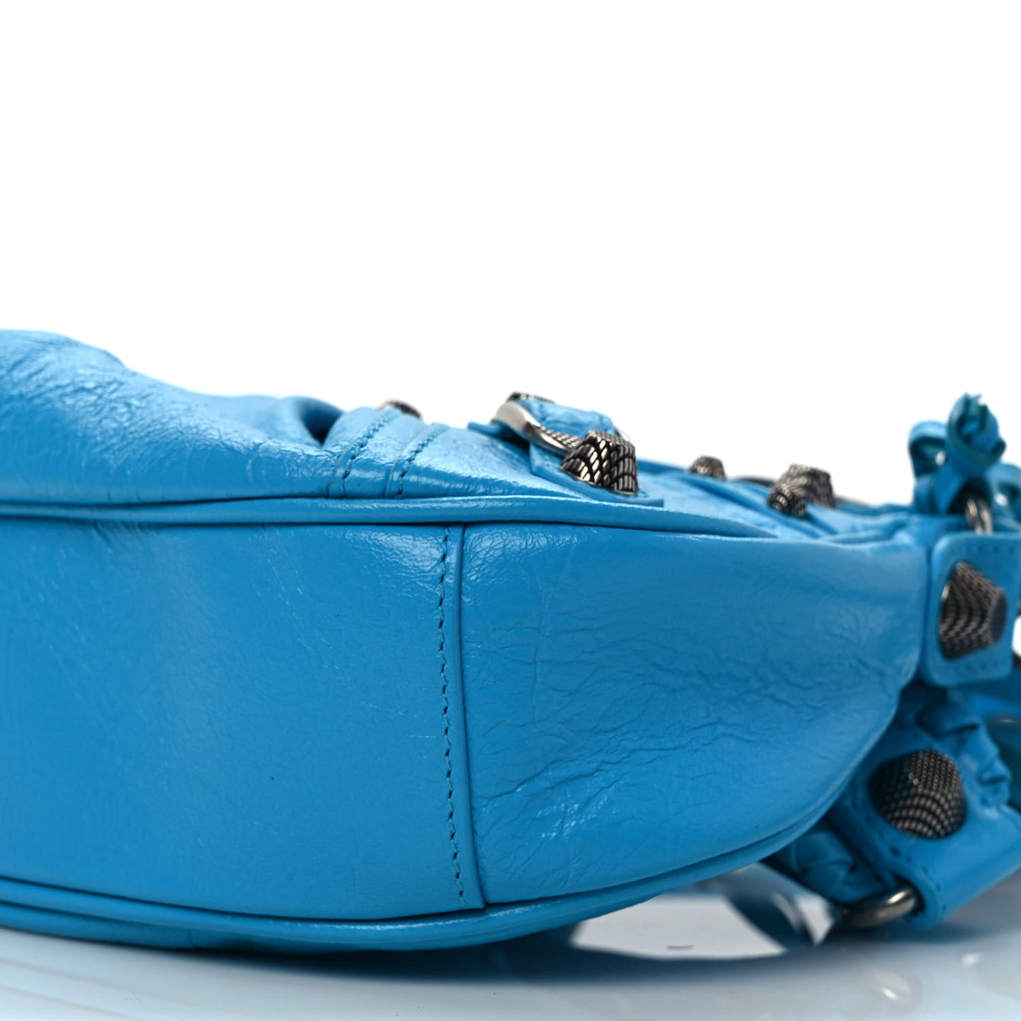 Agneau Arena Le Cagole Shoulder Bag XS Cyan