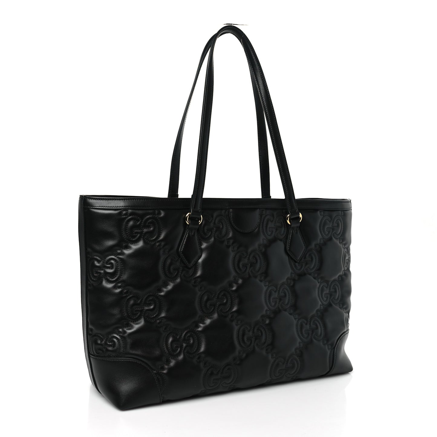Calfskin GG Matelasse Medium Ophidia Shopping Tote Black