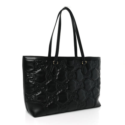 Gucci Calfskin GG Matelasse Medium Ophidia Shopping Tote Black 3 of 9