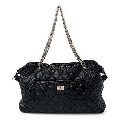 Chanel Aged Calfskin Oversized Reissue Overnight Tote Black 1 of 14