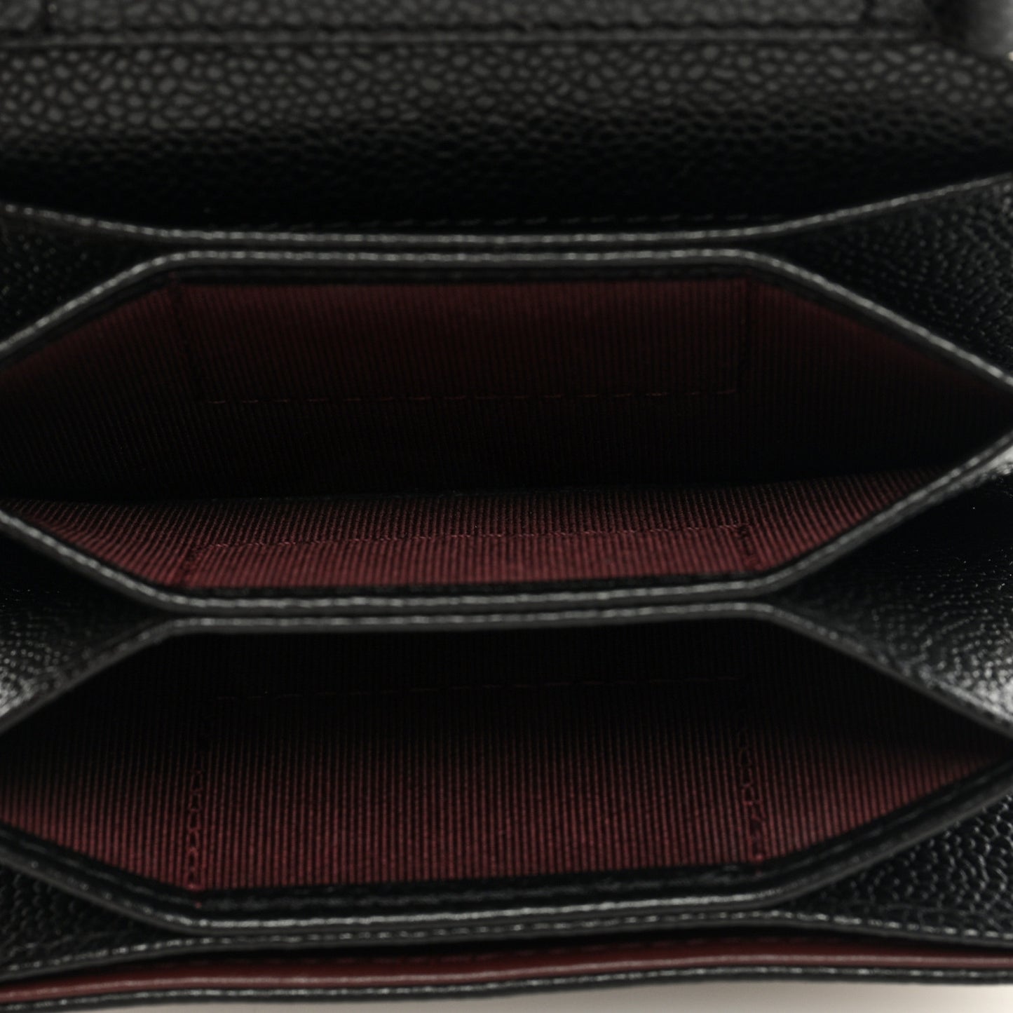 Caviar Quilted Flap Card Holder On Chain Black