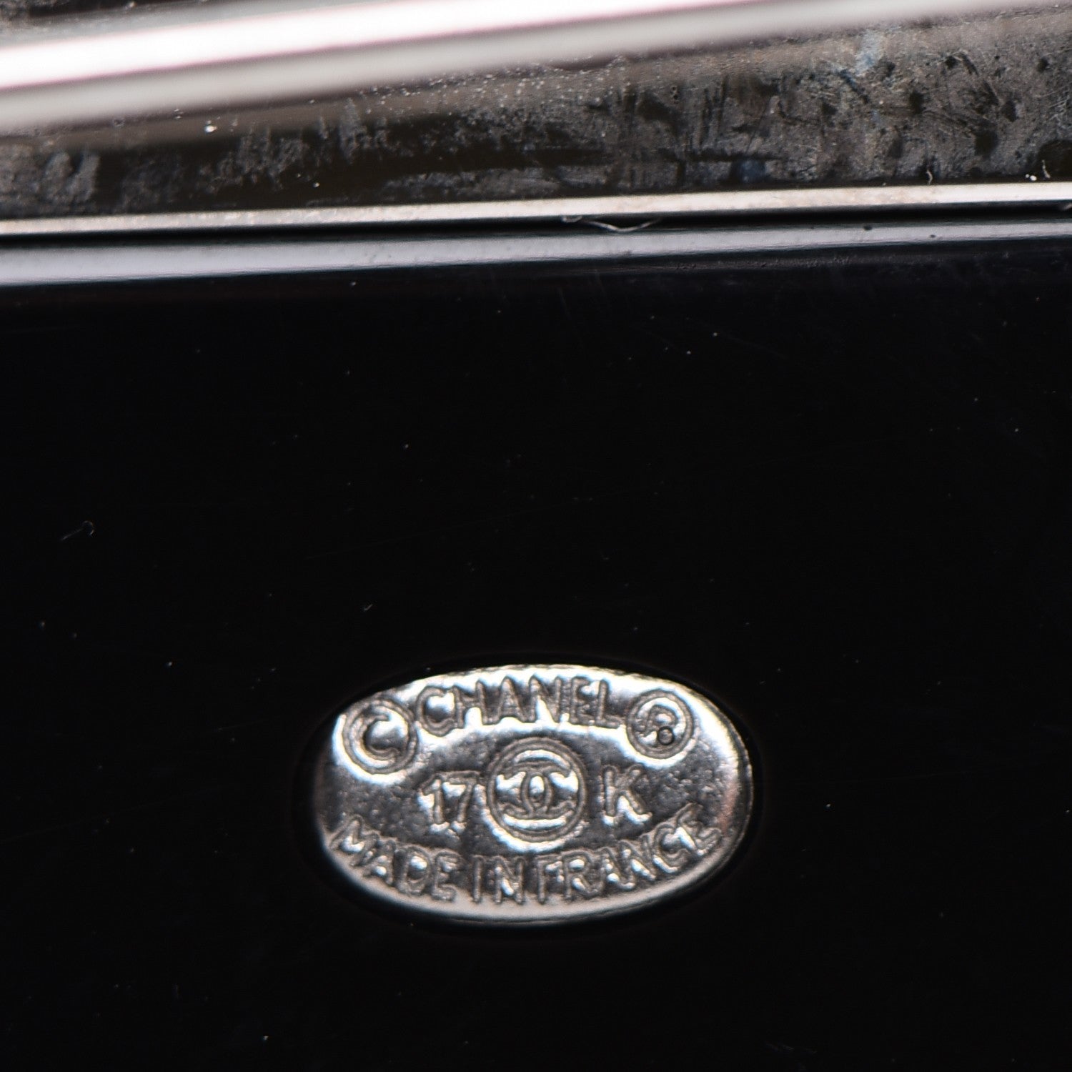 Chanel Glittered Resin Strass Brooch Black Pink 4 of 5