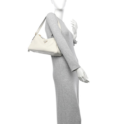 Prada Soft Calfskin Medium Aimée Shoulder Bag White 2 of 12