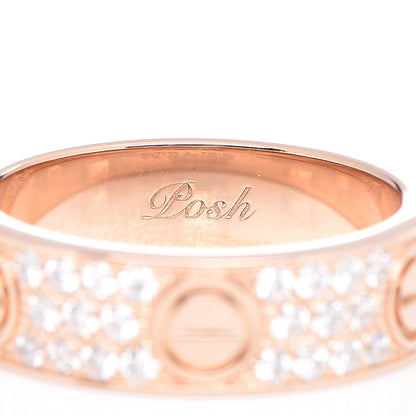 Cartier 18K Pink Gold Diamond 6.5mm LOVE Paved Ring 60 9 5 of 6