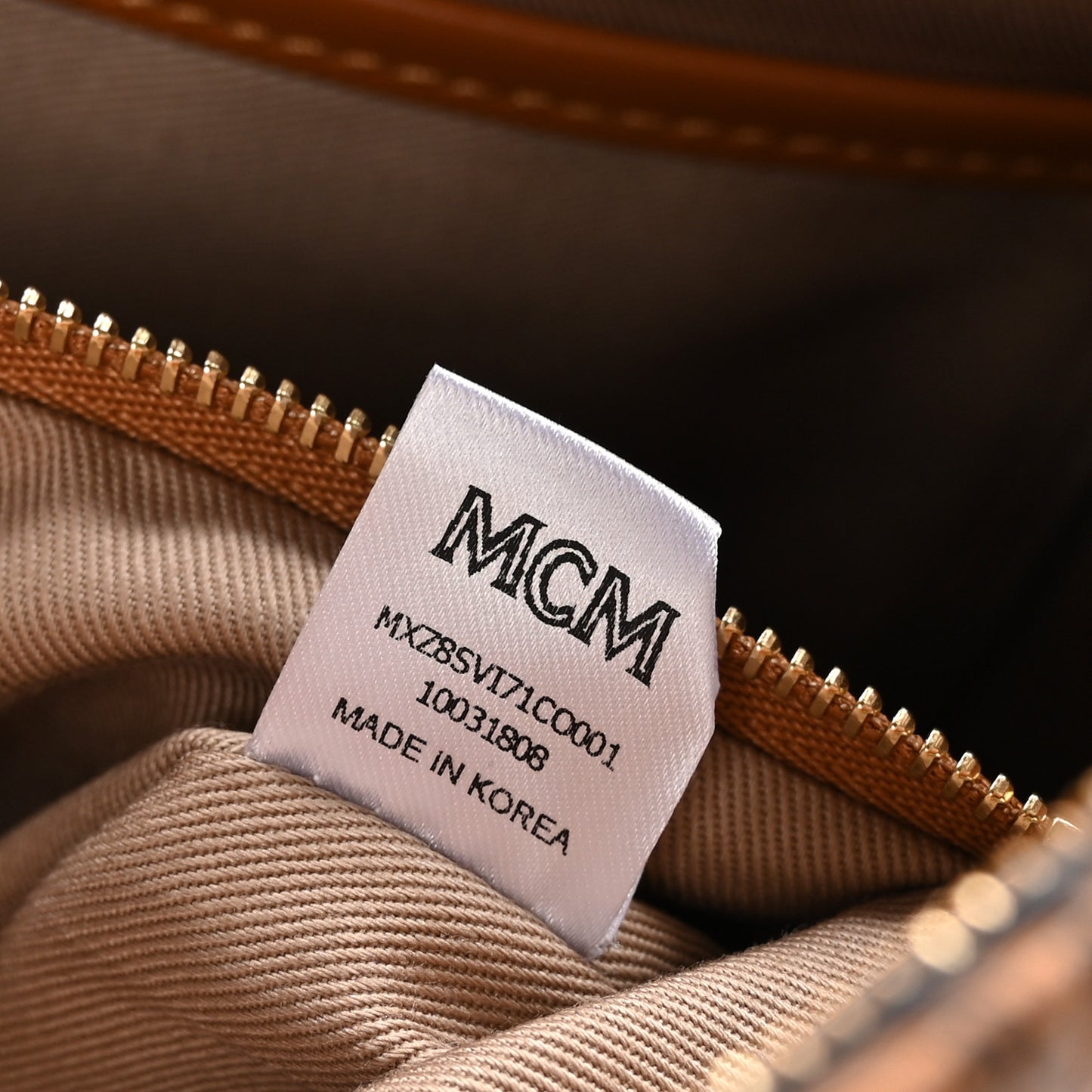 Visetos Large Zip Pouch Cognac