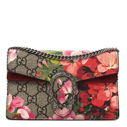 Gucci GG Supreme Monogram Blooms Super Mini Dionysus Shoulder Bag Beige Multicolor Dry Rose 1 of 9