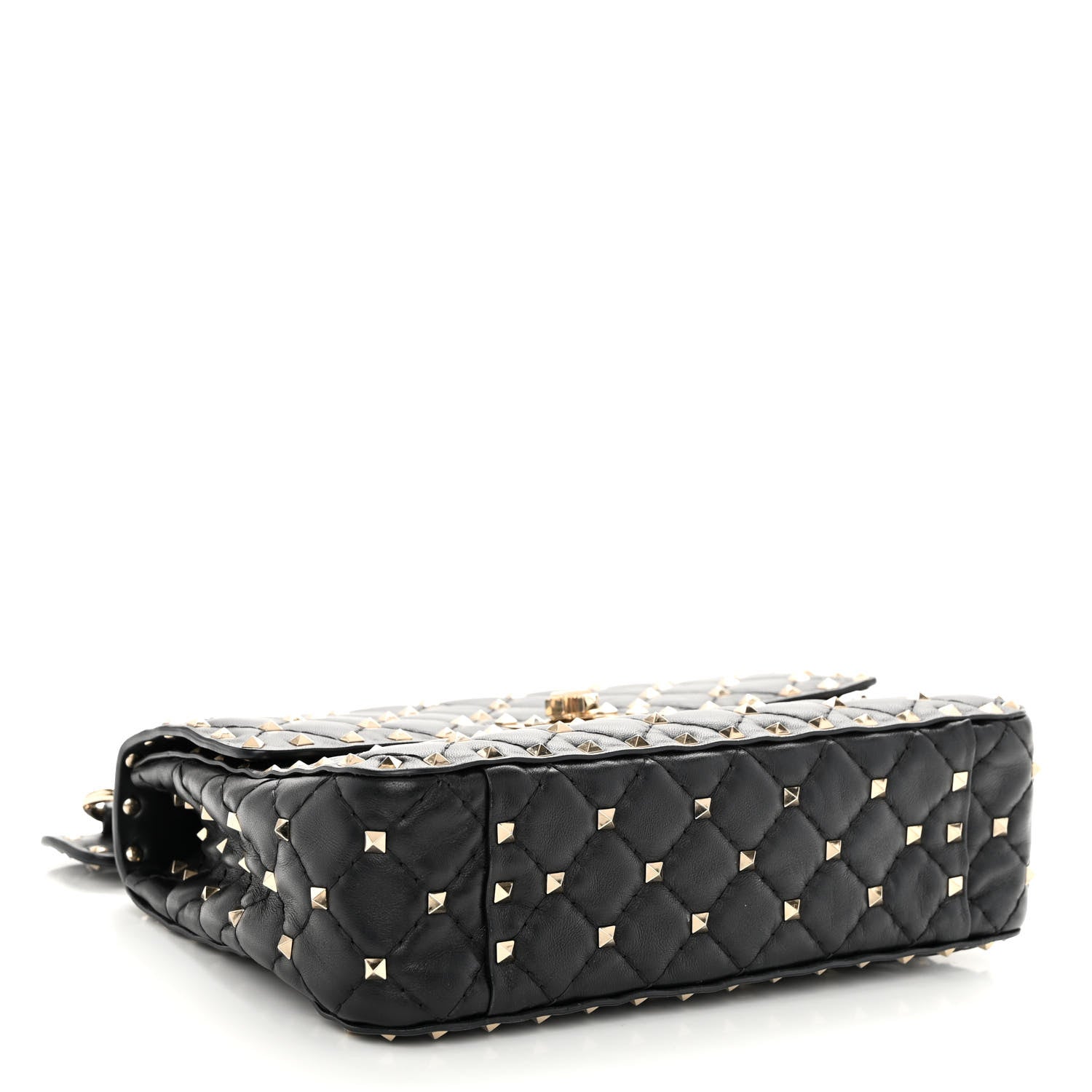 Valentino Garavani Lambskin Medium Rockstud Spike Shoulder Bag Black 4 of 10