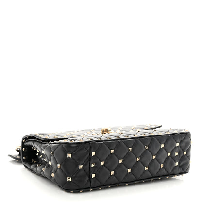 Valentino Garavani Lambskin Medium Rockstud Spike Shoulder Bag Black 4 of 10