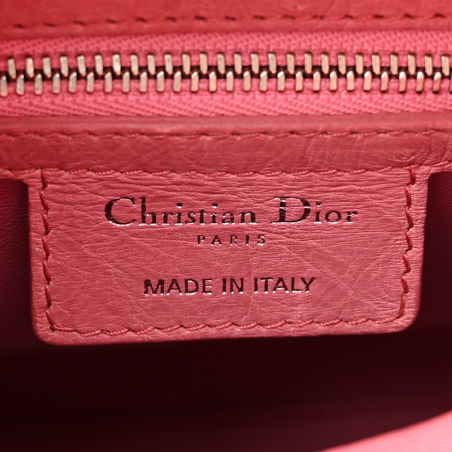 Christian Dior Ostrich Medium Lady Dior Pink 6 of 15