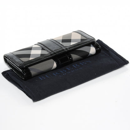 Burberry Patent Canvas Smoked Check Wallet Black 4 of 8