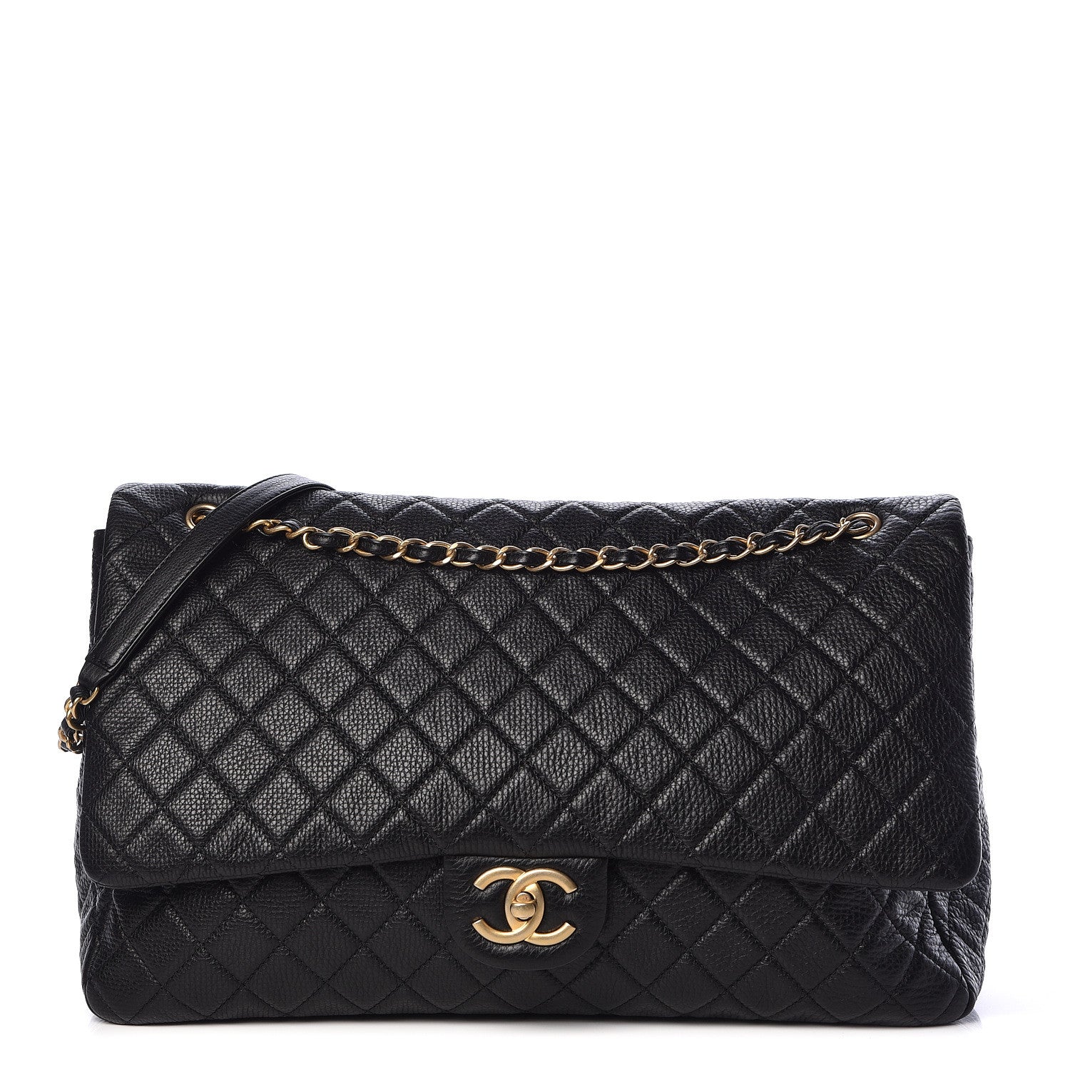 Chanel Calfskin Quilted XXL Travel Flap Bag Black 1 of 11
