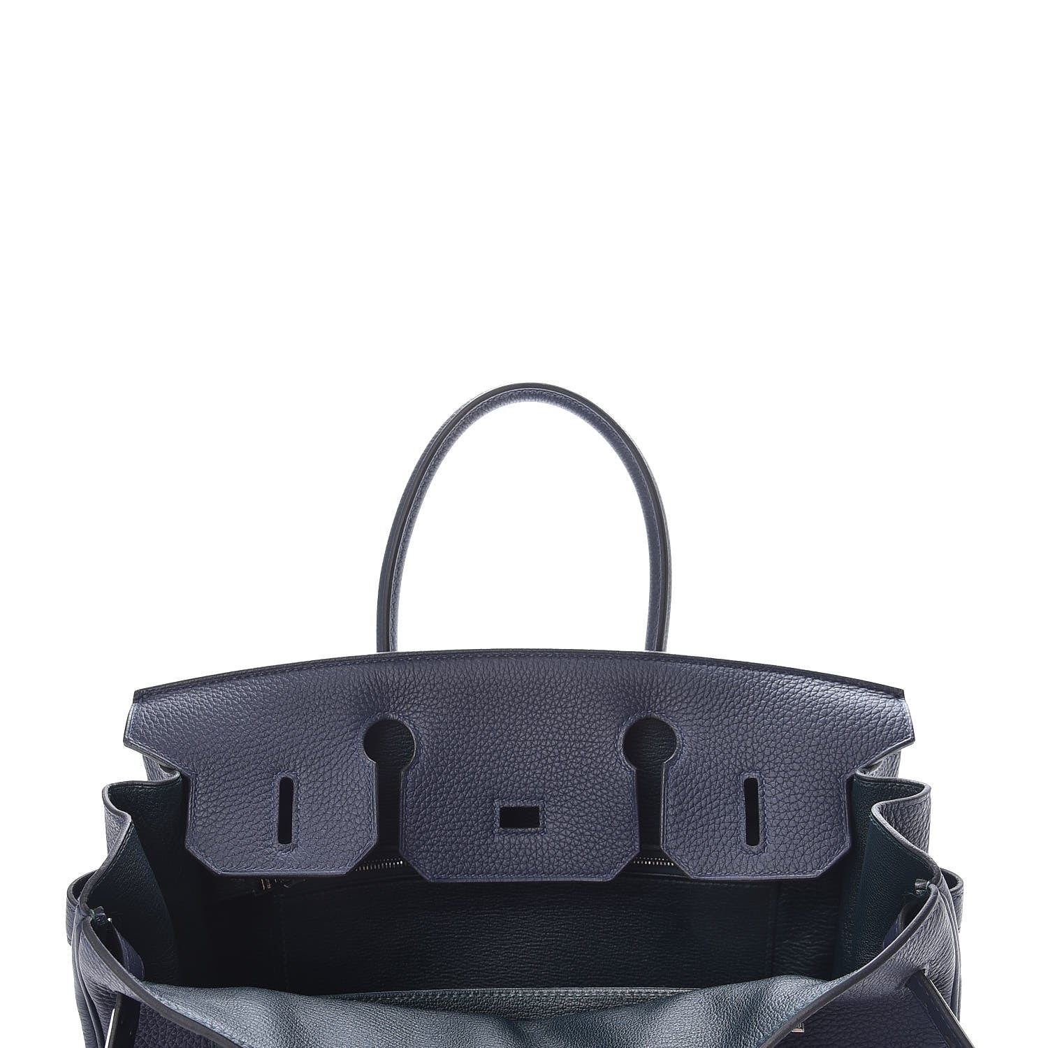 Hermes Togo Swift Officier Birkin 30 Bleu Nuit Vert Cypress 9 of 39