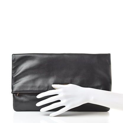 Saint Laurent Smooth Calfskin Letters Fold-Over Clutch Black 2 of 11