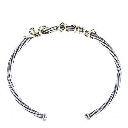 David Yurman Sterling Silver 14K Yellow Gold DY Whispers Te Amo Bracelet 6 of 6