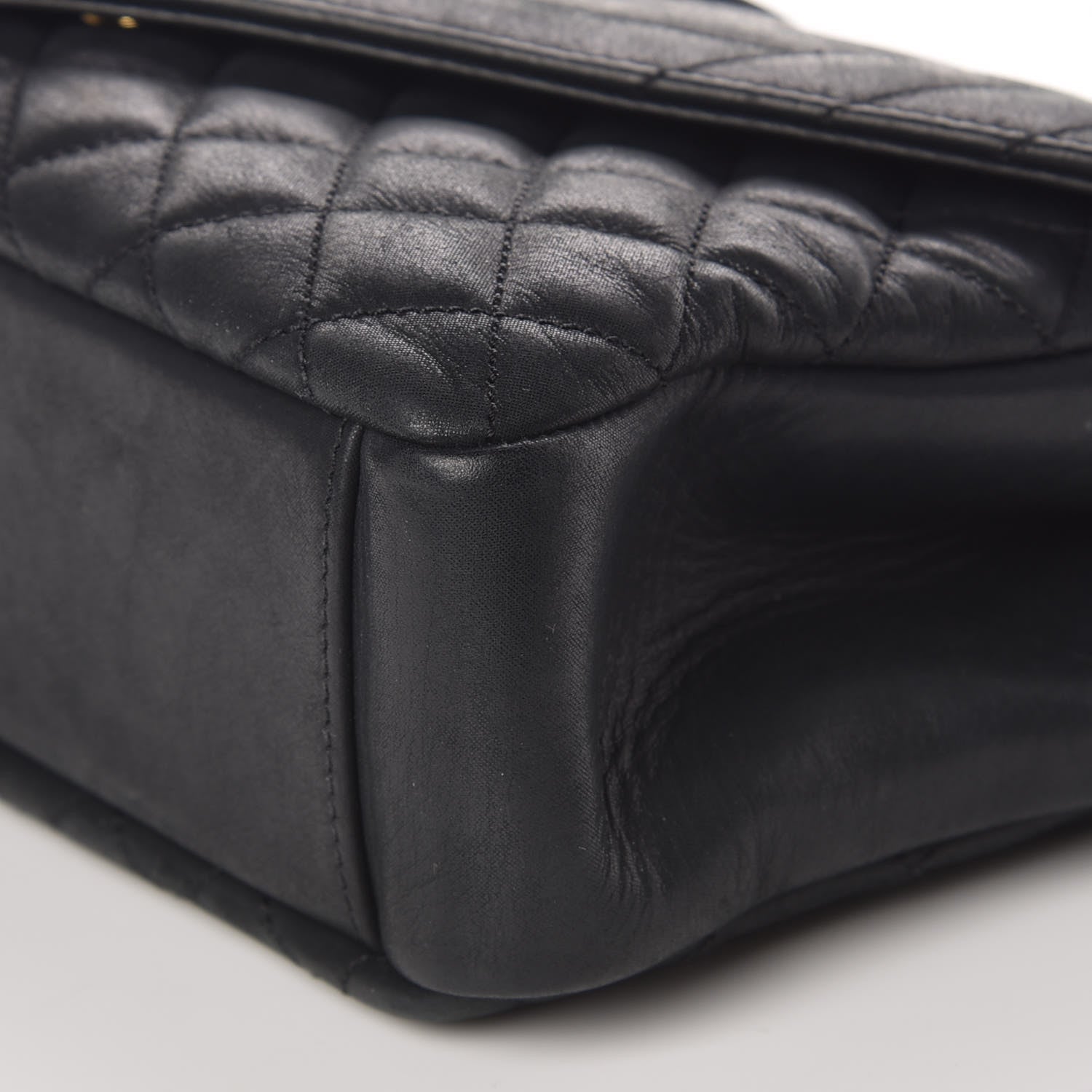 Saint Laurent Sheepskin Tri-Quilt Monogram Medium College Bag Black 9 of 10