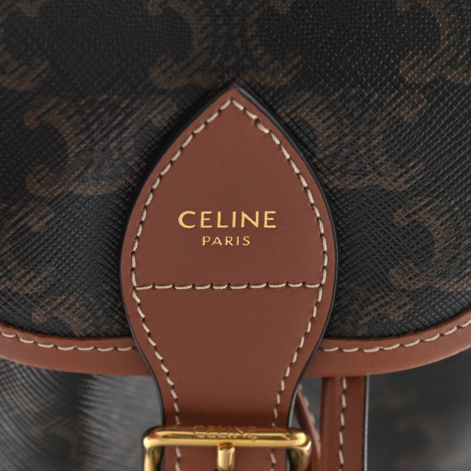 Celine Triomphe Canvas Calfskin Mini Folco Backpack Tan 6 of 10