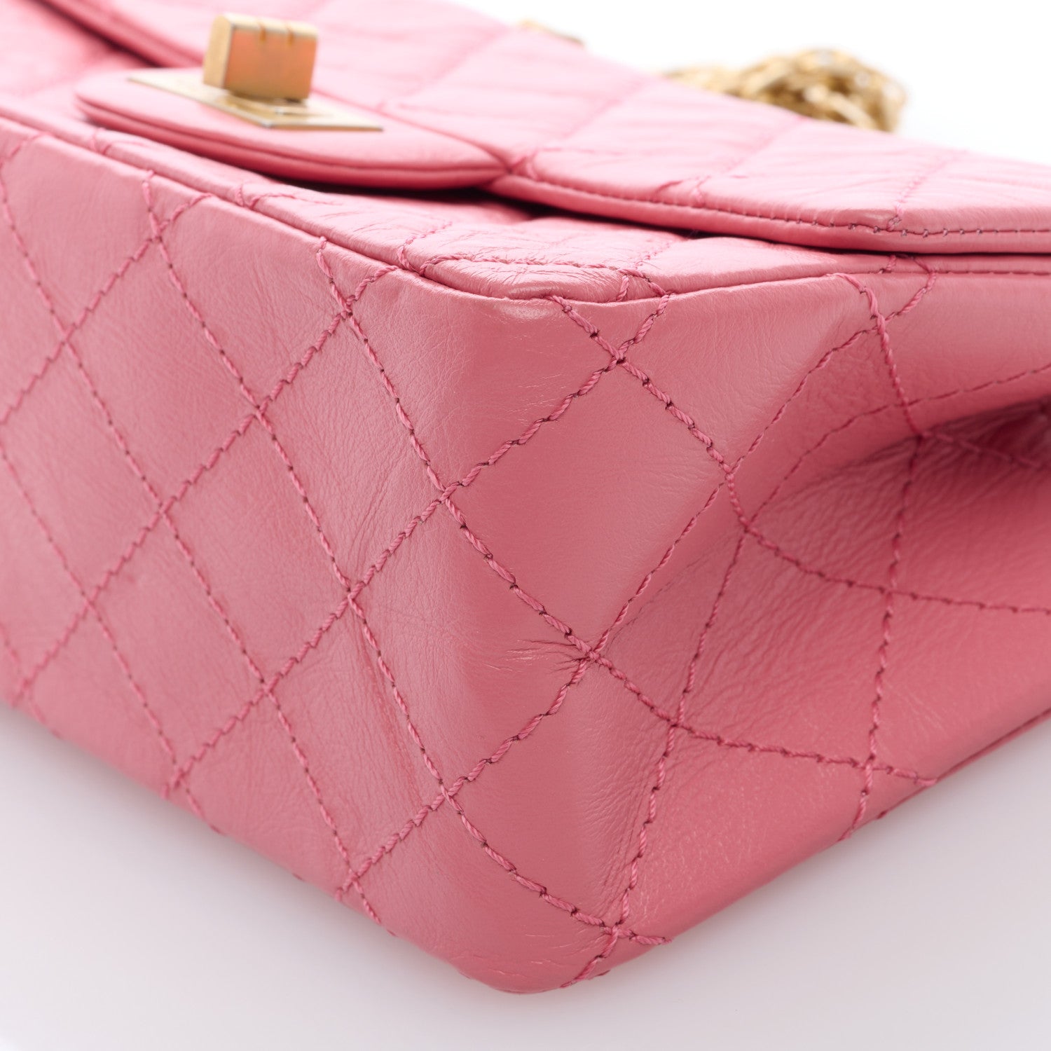 Chanel Aged Calfskin Quilted 2.55 Reissue Mini Flap Pink 9 of 9