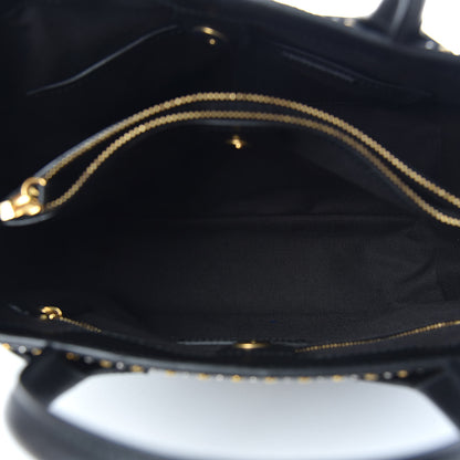 Burberry Smooth Calfskin Riveted Medium Banner Tote Black 8 of 10