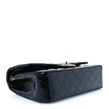 Chanel Distressed Patent Quilted Medium Double Flap Black 4 of 12