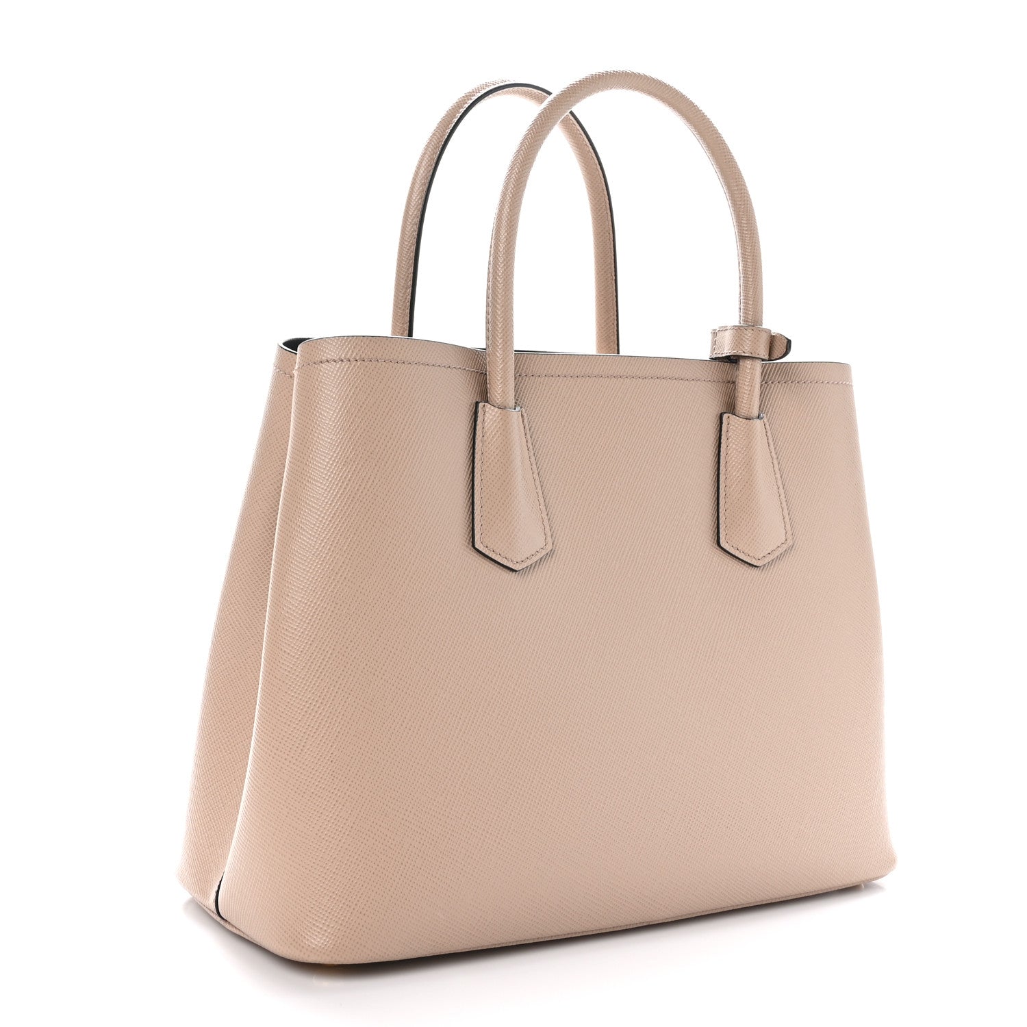 Prada Saffiano Cuir Medium Double Bag Cammeo Black 3 of 10