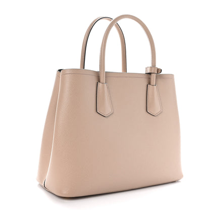 Prada Saffiano Cuir Medium Double Bag Cammeo Black 3 of 10