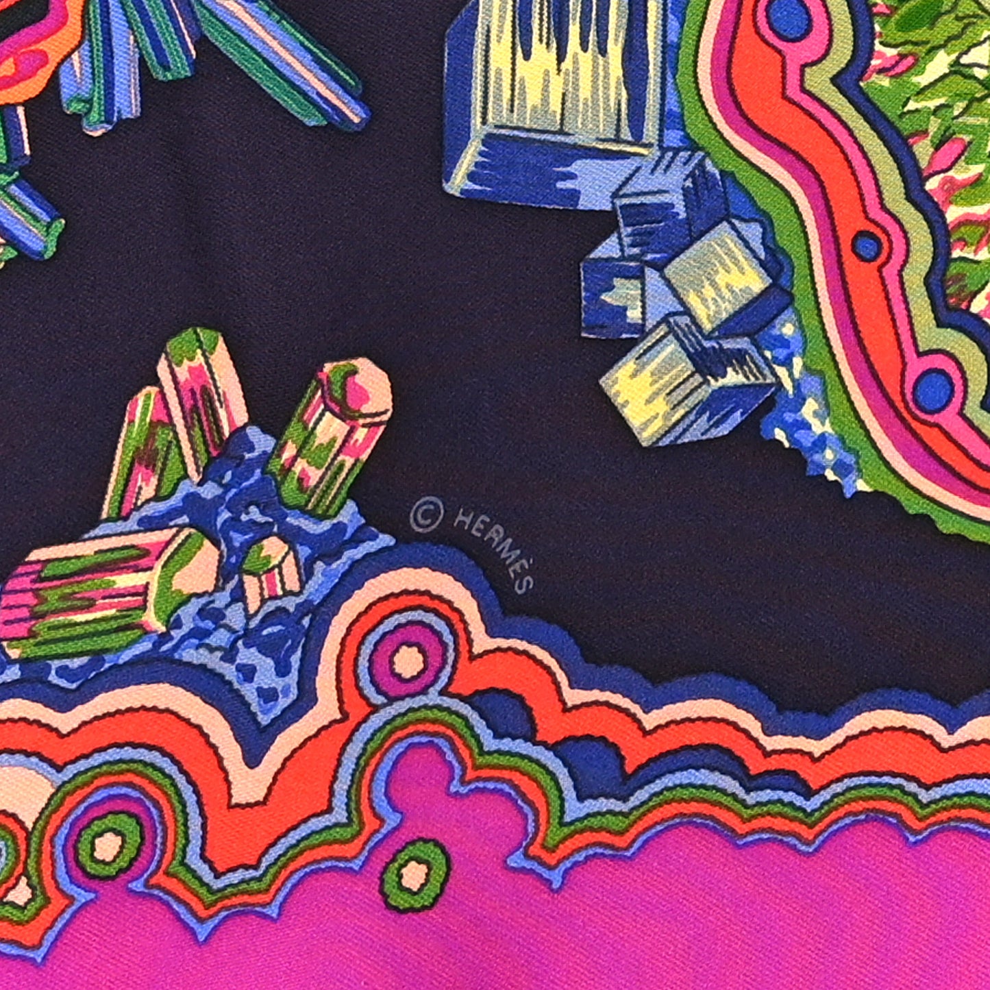 Silk Pierres Et Cristaux Scarf 90 Bougainvillier Aubergine