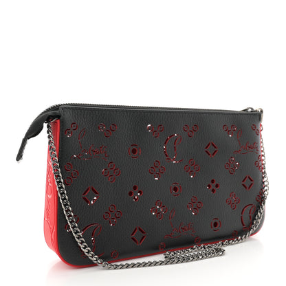 Christian Louboutin Calfskin Loubinthesky Perforated Shoulder Bag Black 3 of 10