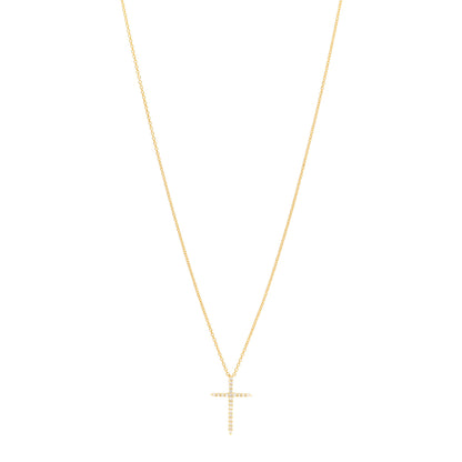 Roberto Coin 18K Yellow Gold .10ct Diamond Cross Pendant Necklace 1 of 5