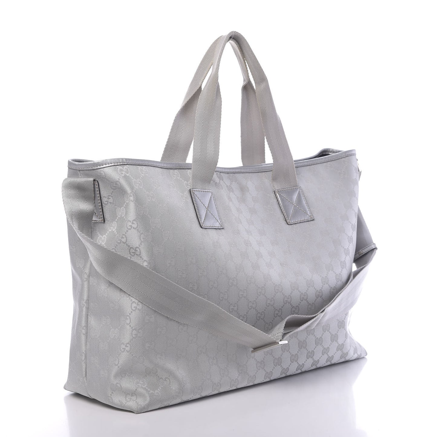 Metallic Monogram Travel Bag Silver