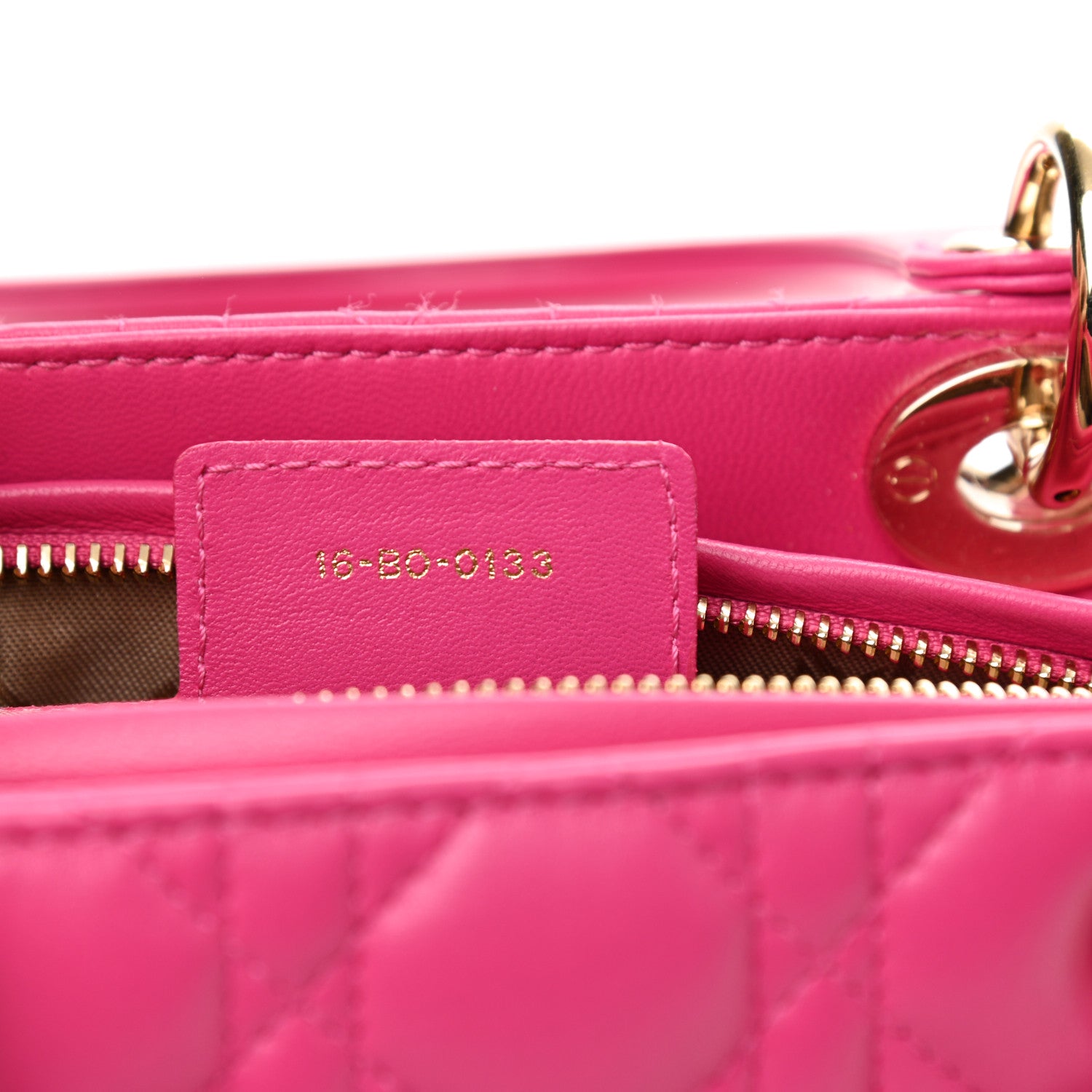 Christian Dior Lambskin Cannage Medium Lady Dior Fuchsia 7 of 8