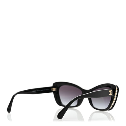 Chanel Acetate Pearl Cat Eye CC Sunglasses 5481-H-A Black 4 of 8