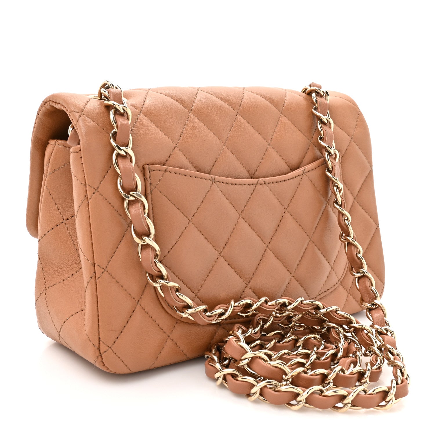 Chanel Lambskin Quilted Mini Rectangular Flap Brown 3 of 12