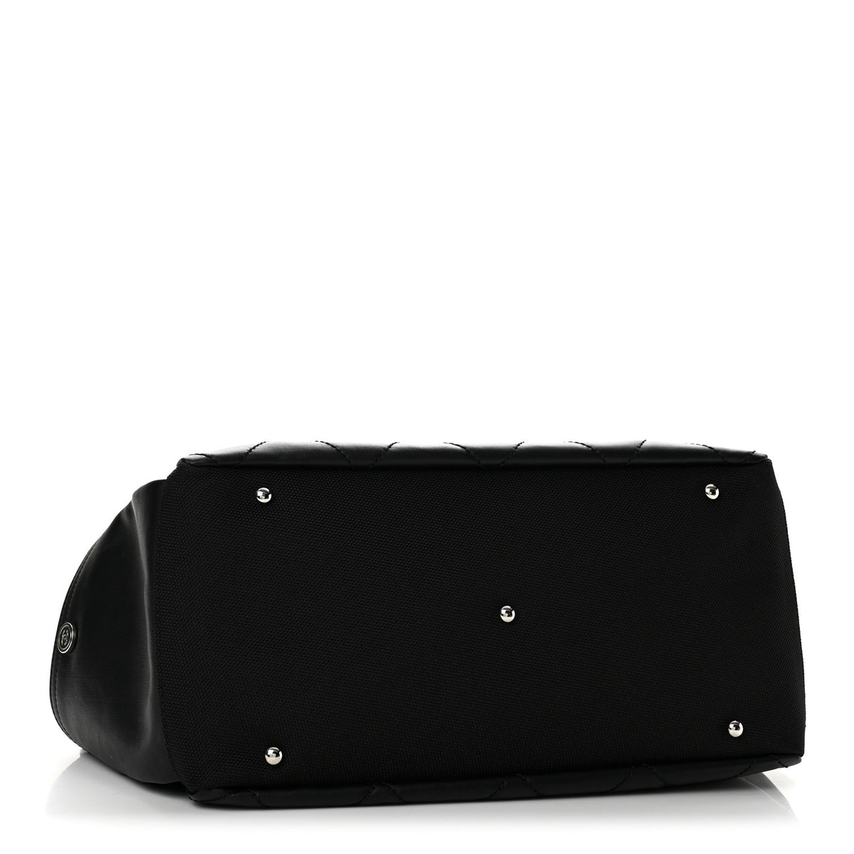 Coated Canvas Quilted Paris Biarritz Shoulder Bag Black