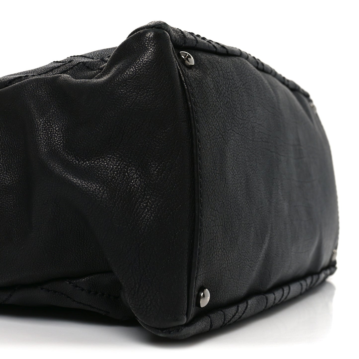 Calfskin Small Diamond Stitch Tote Black