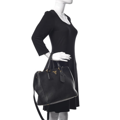 Prada Vitello Daino Large Double Zip Tote Nero Black 3 of 24
