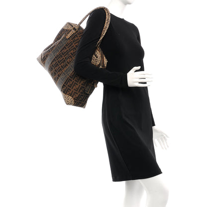 Fendi Zucca Zucchino Spalmati Large B Mix Tote Tobacco 2 of 9