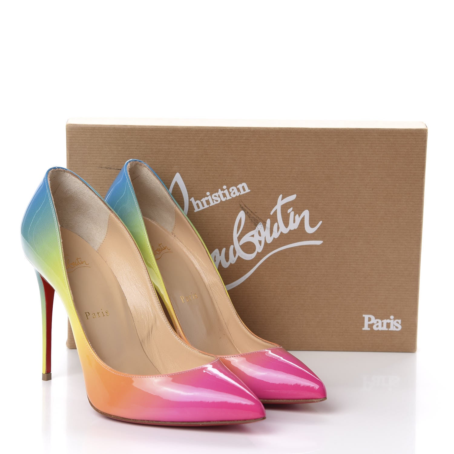 Christian Louboutin Patent Sunrise Pigalle Follies 100 Pumps 38.5 Multicolor 9 of 9