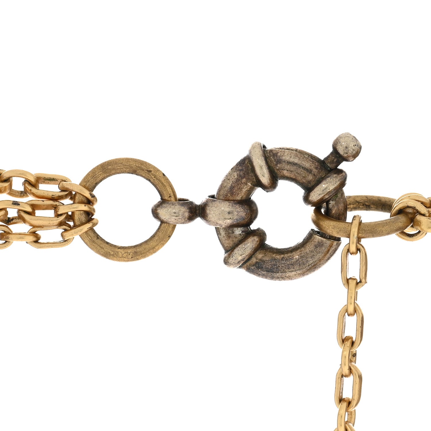 Chanel Pearl Beaded CC Multi Strand Animal Charm Necklace Gold Multicolor 4 of 4